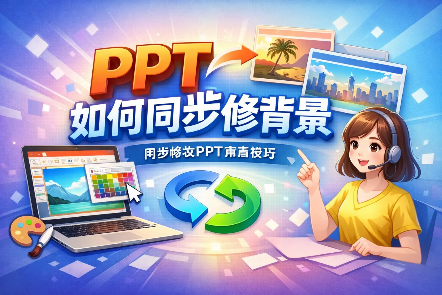 ppt如何同步修改背景