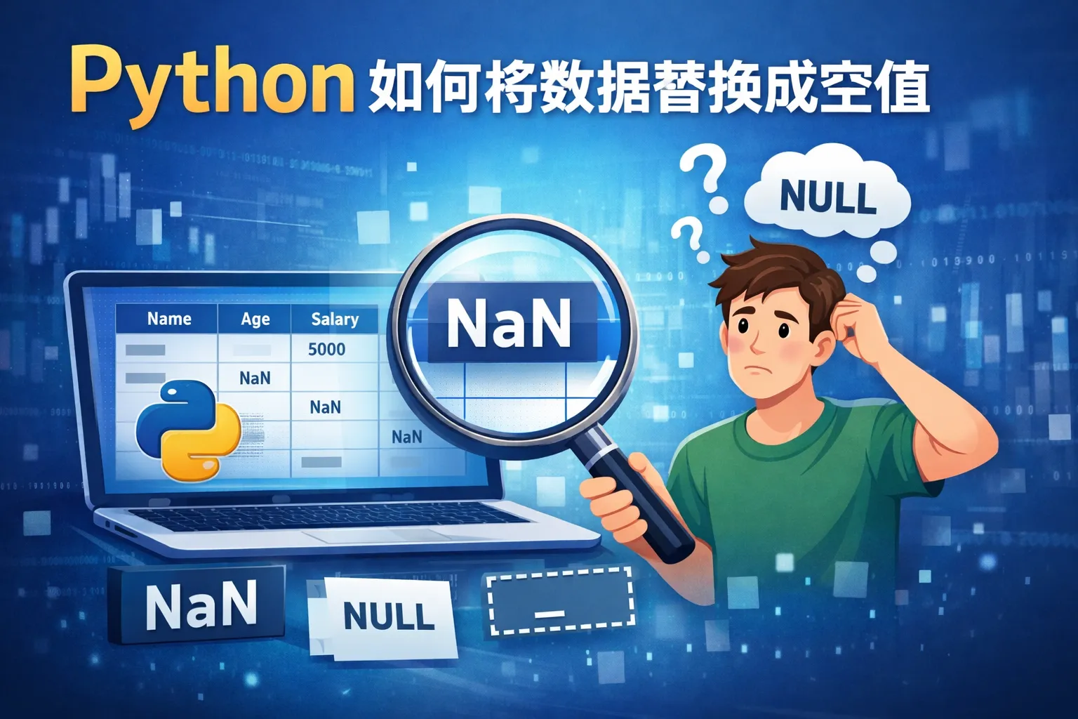 python如何将数据替换成空值