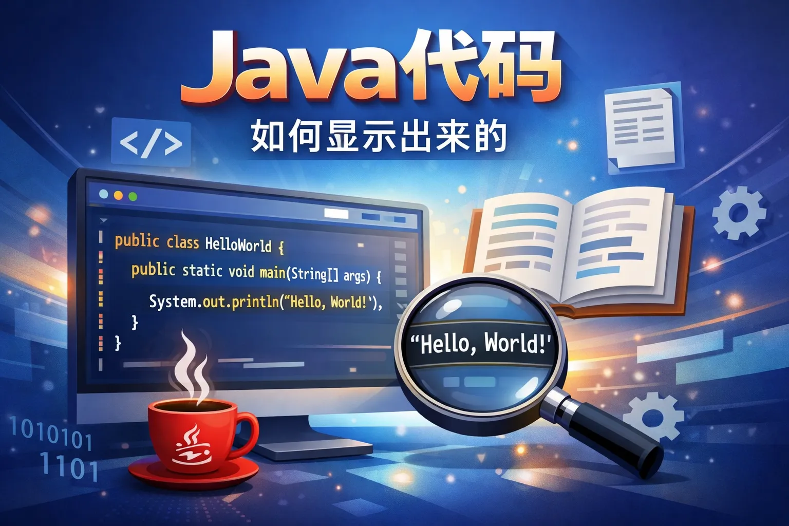 java代码如何显示出来的
