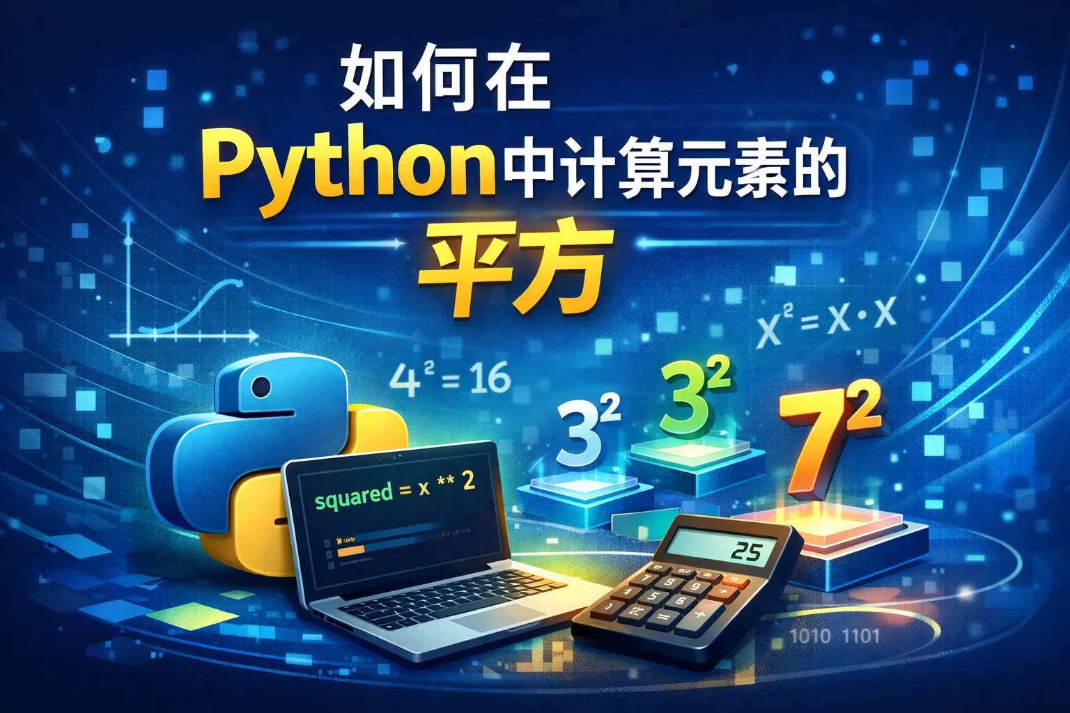如何在python中计算元素的平方