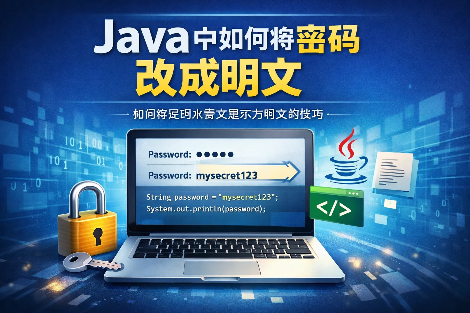 java中如何将密码改成明文