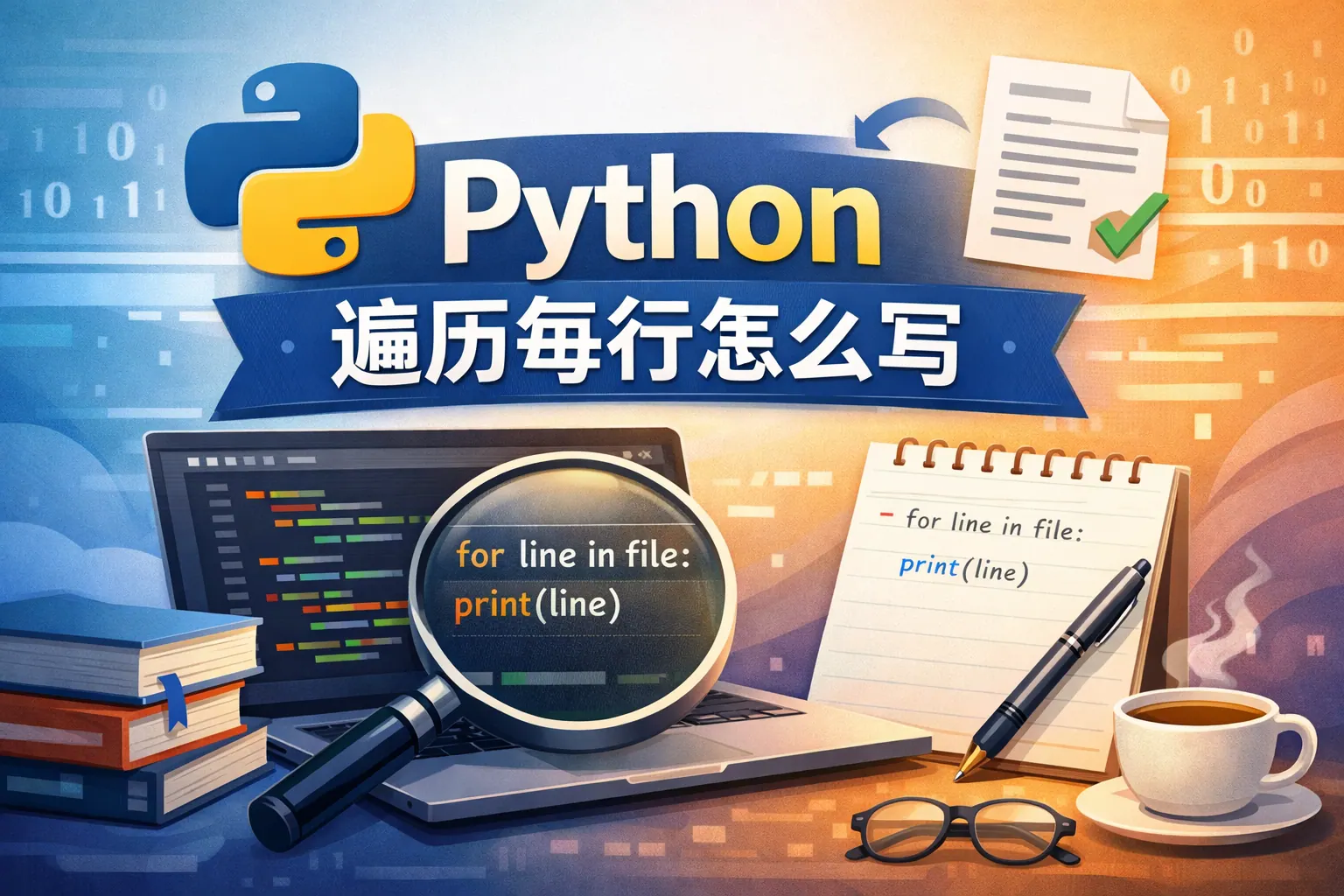 python遍历每行怎么写
