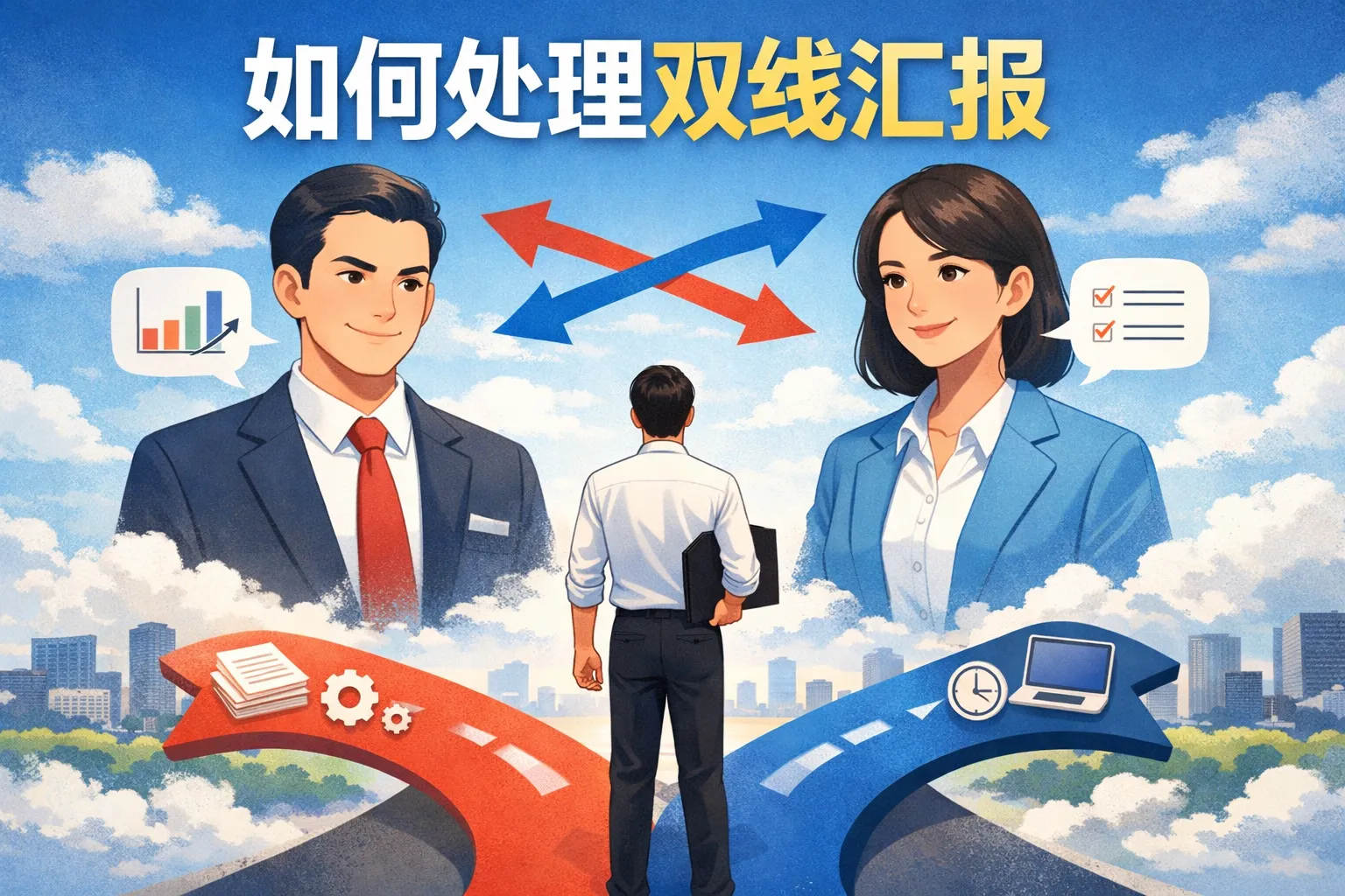 如何处理双线汇报