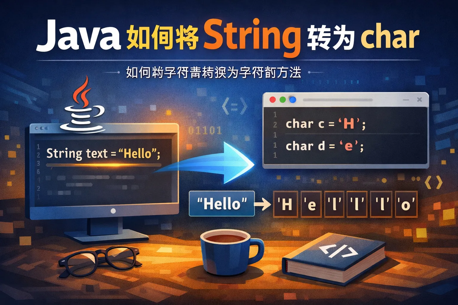 java如何将string转为char