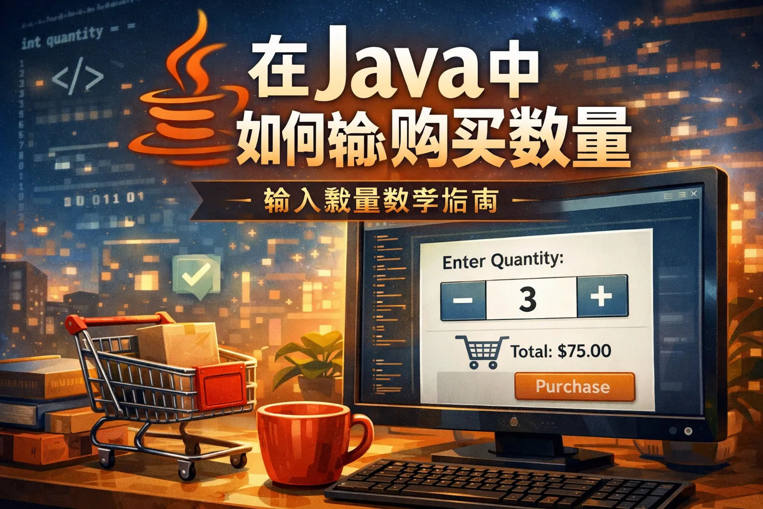 在java中如何输入购买数量