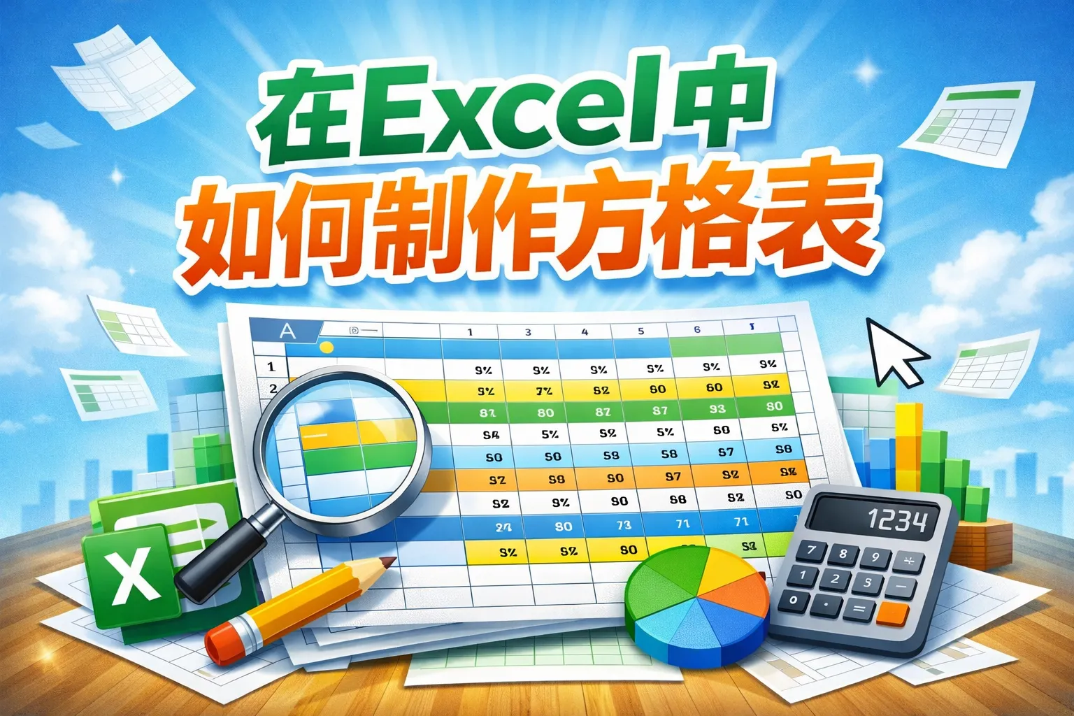 在excel中如何制作方格表