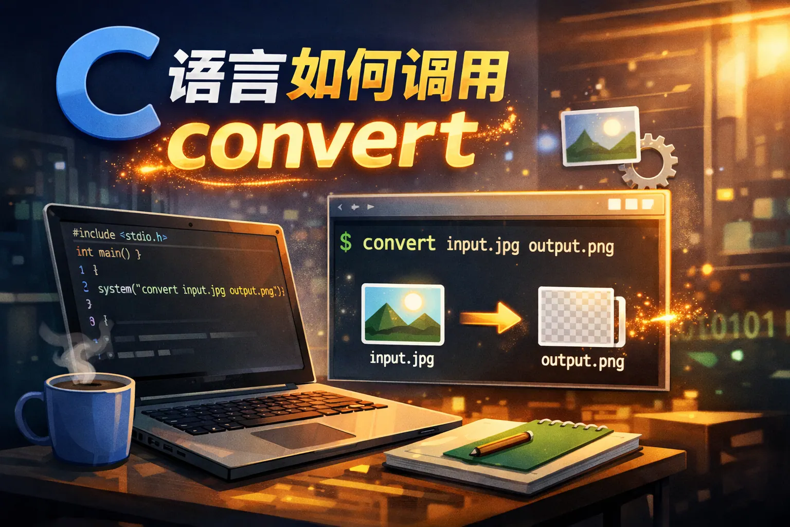 C语言如何调用convert