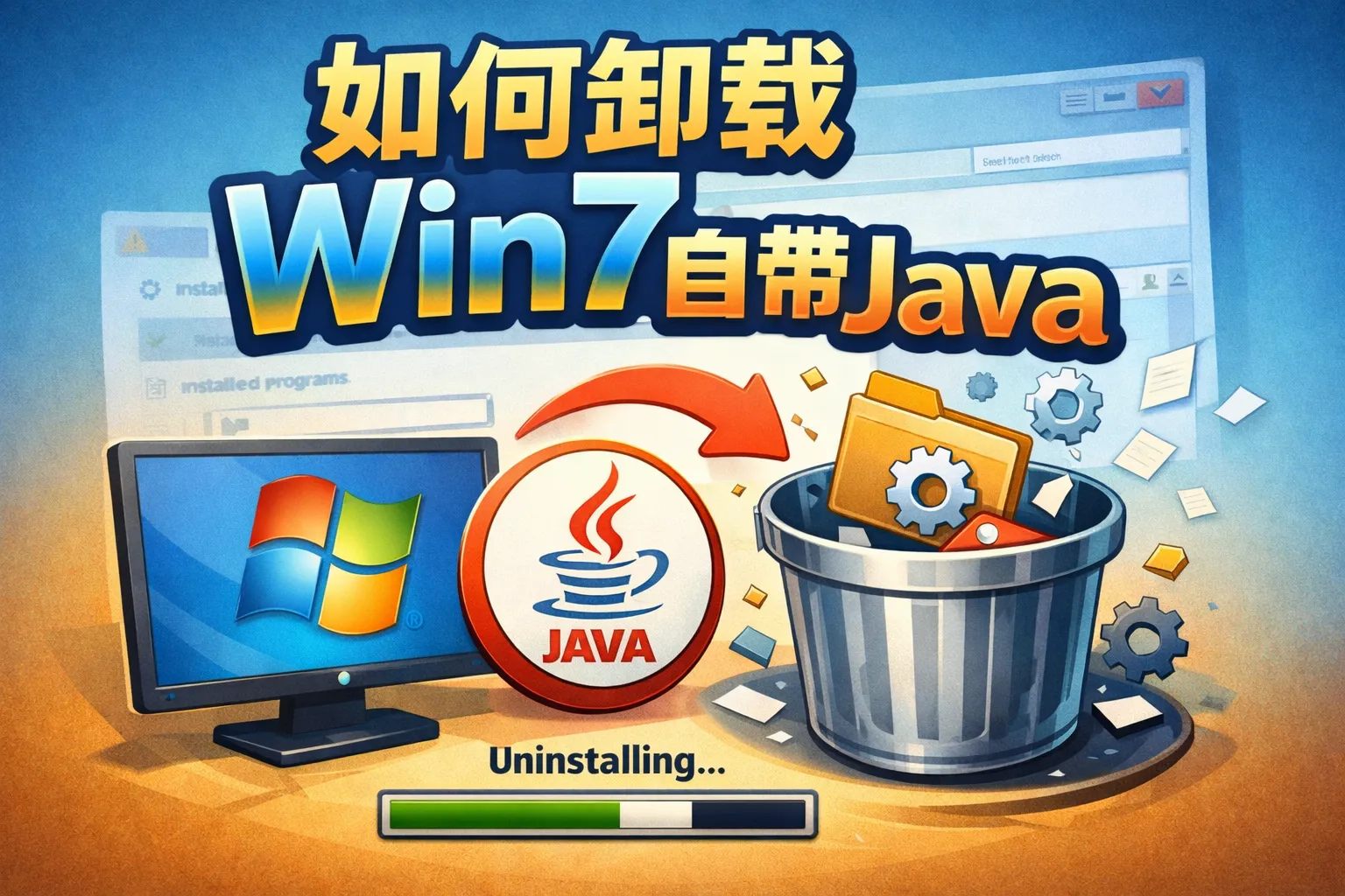 如何卸载win7自带java