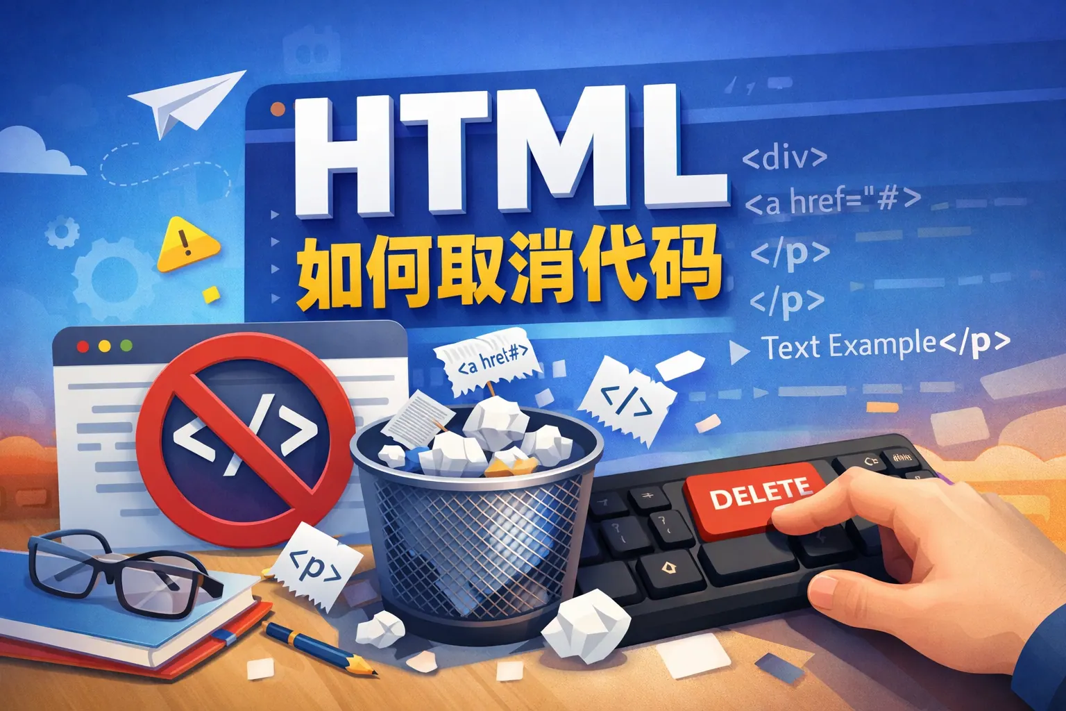 html如何取消代码