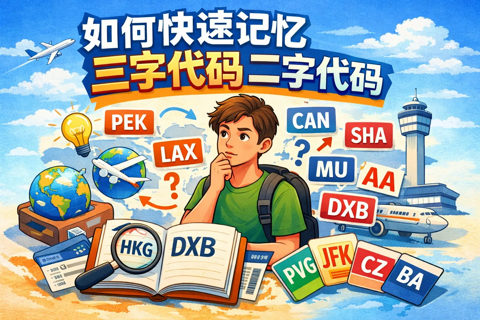 如何快速记忆三字代码二字代码