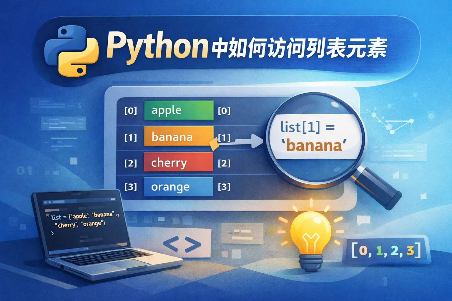python中如何访问列表元素