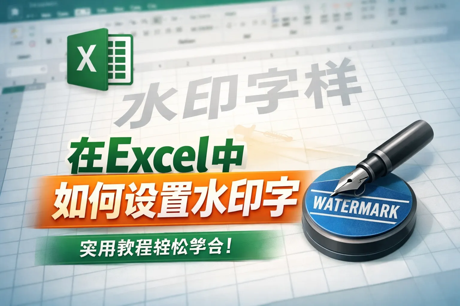 在excel中如何设置水印字