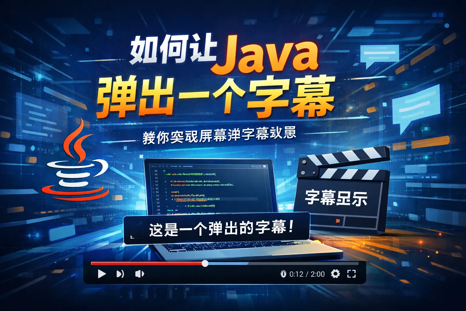 如何让java弹出一个字幕