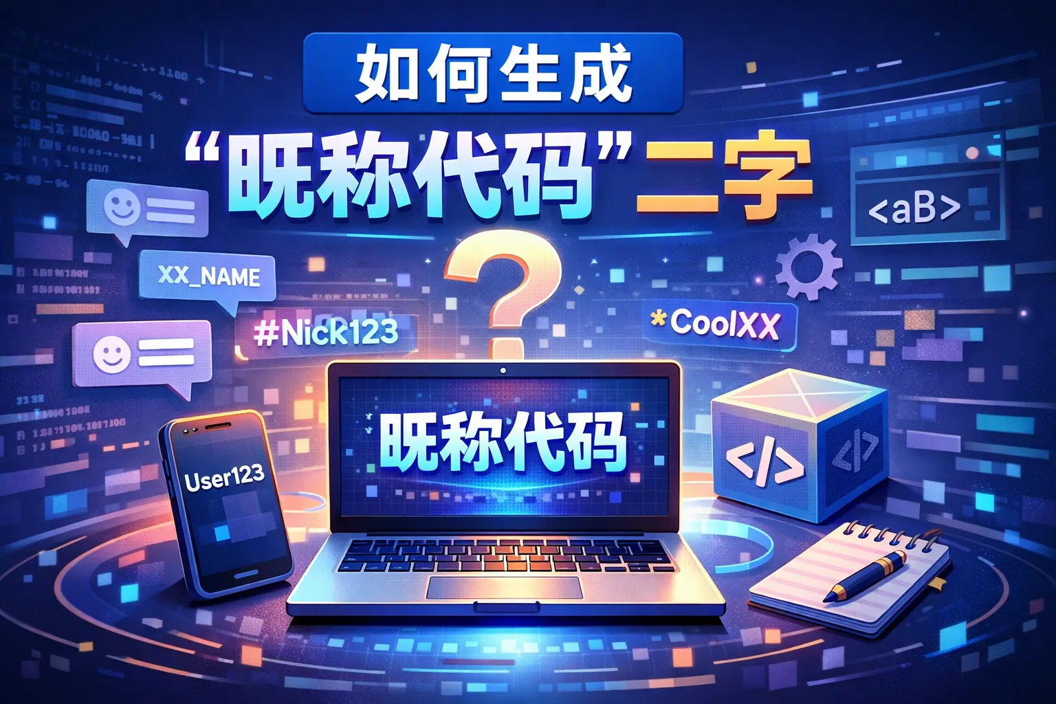 如何生成昵称代码二字