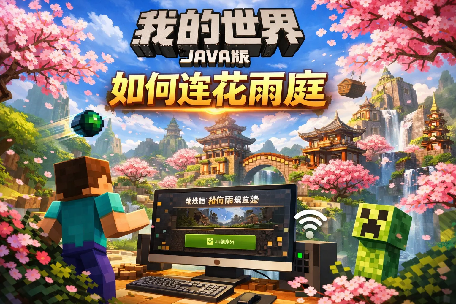 我的世界java版如何连花雨庭
