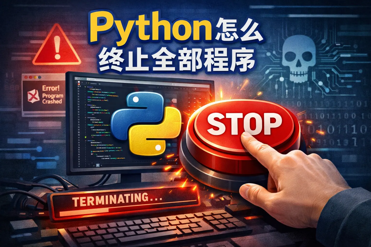 python怎么终止全部程序