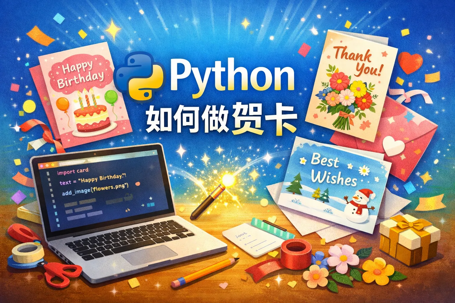 python如何做贺卡
