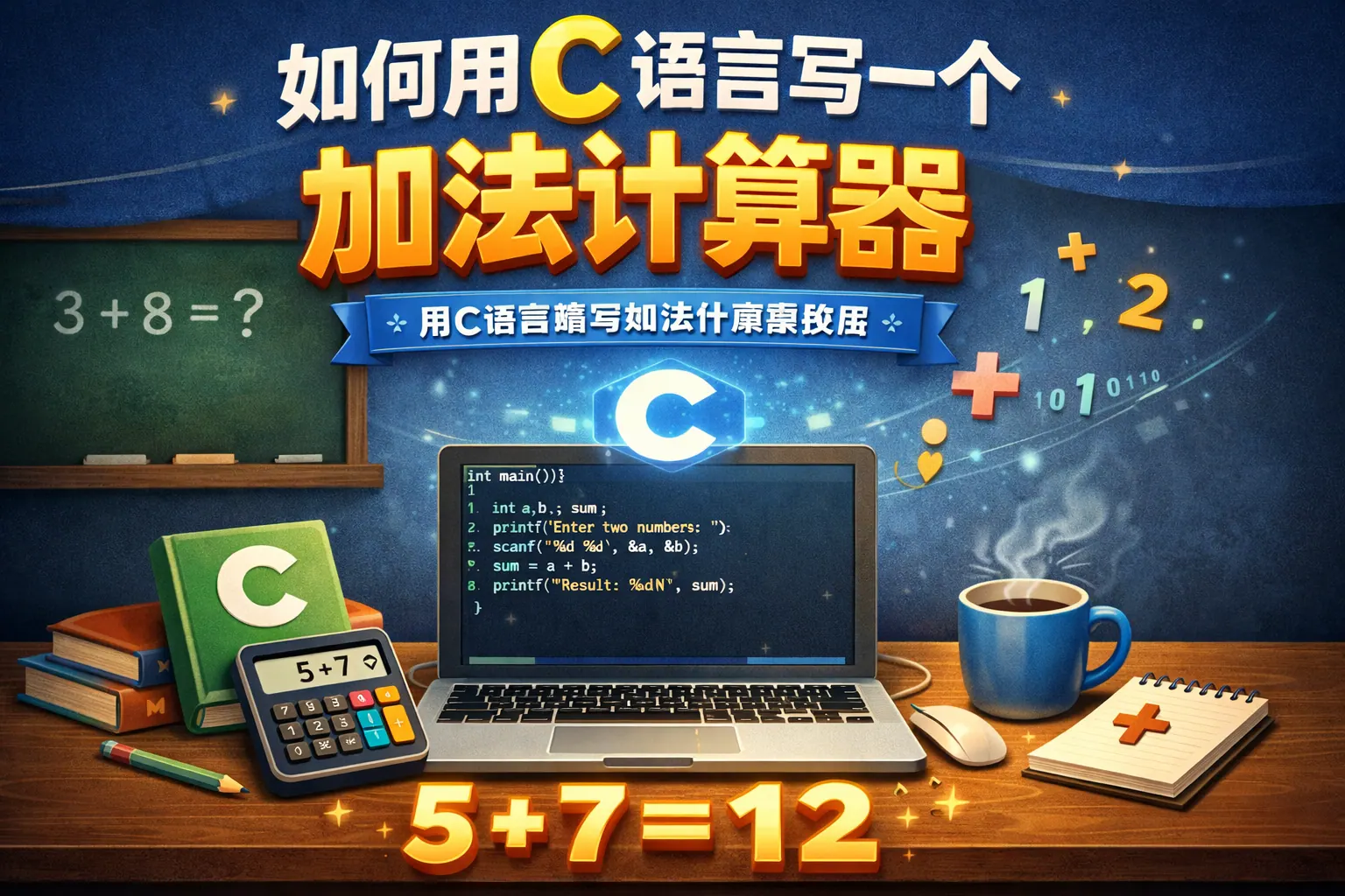 如何用c语言写一个加法计算器