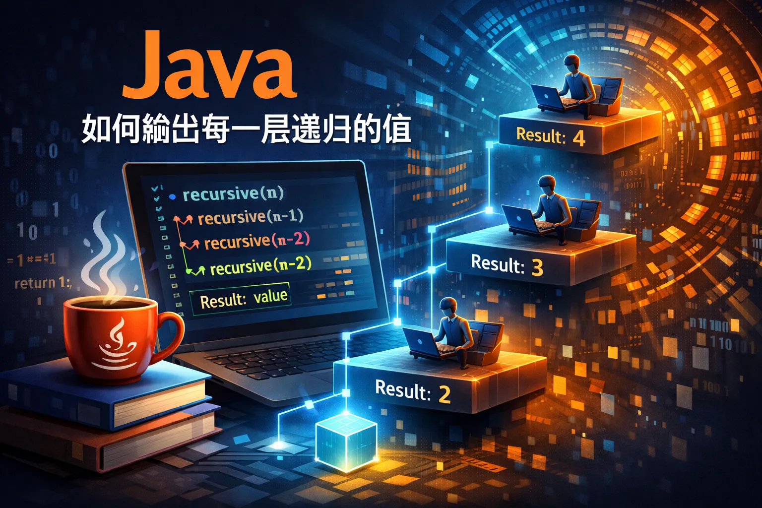 java如何输出每一层递归的之
