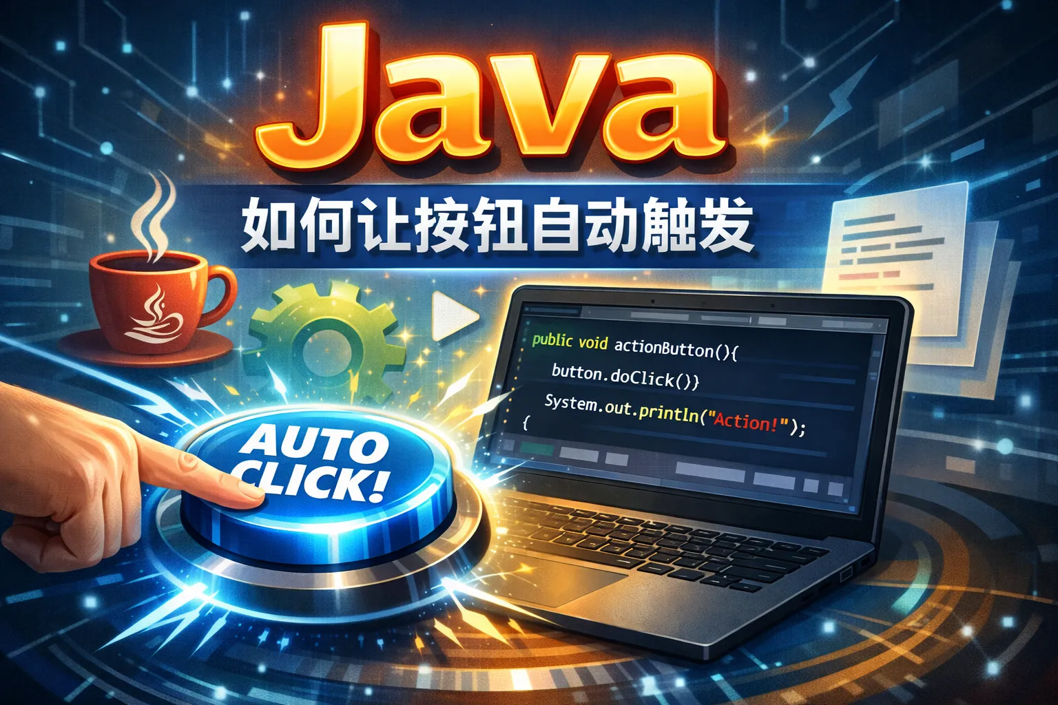 java如何让按钮自动触发