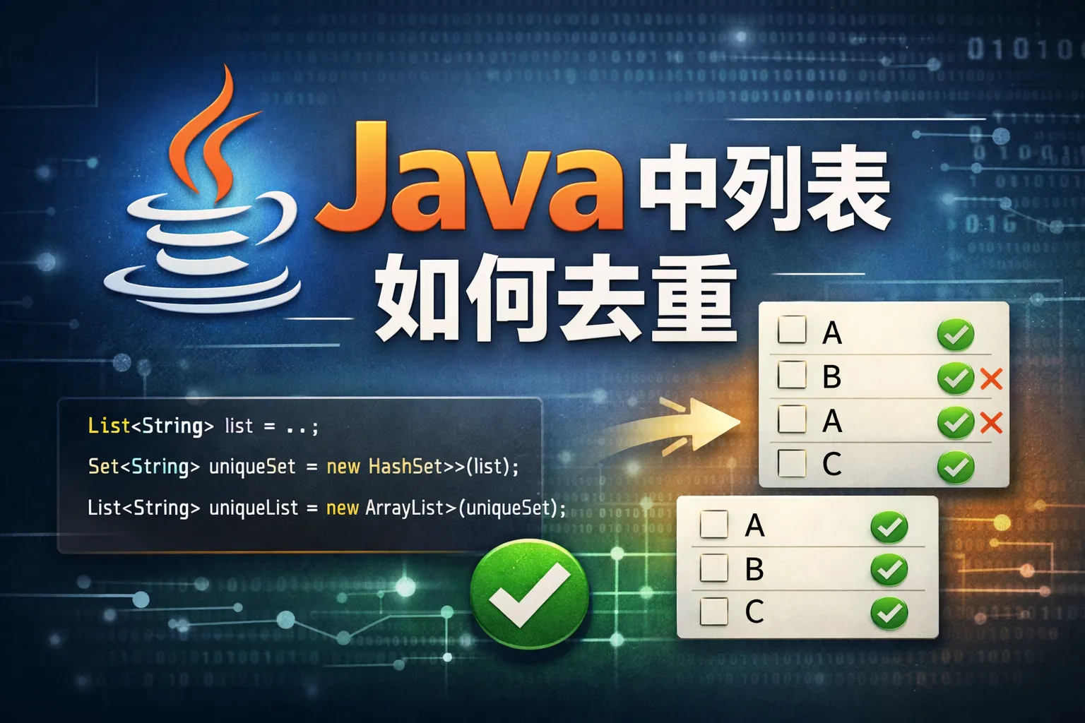 java中列表如何去重