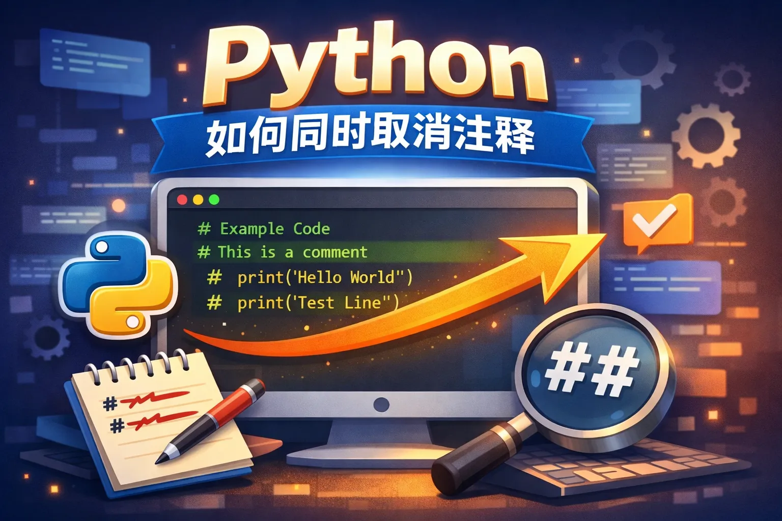 python如何同时取消注释