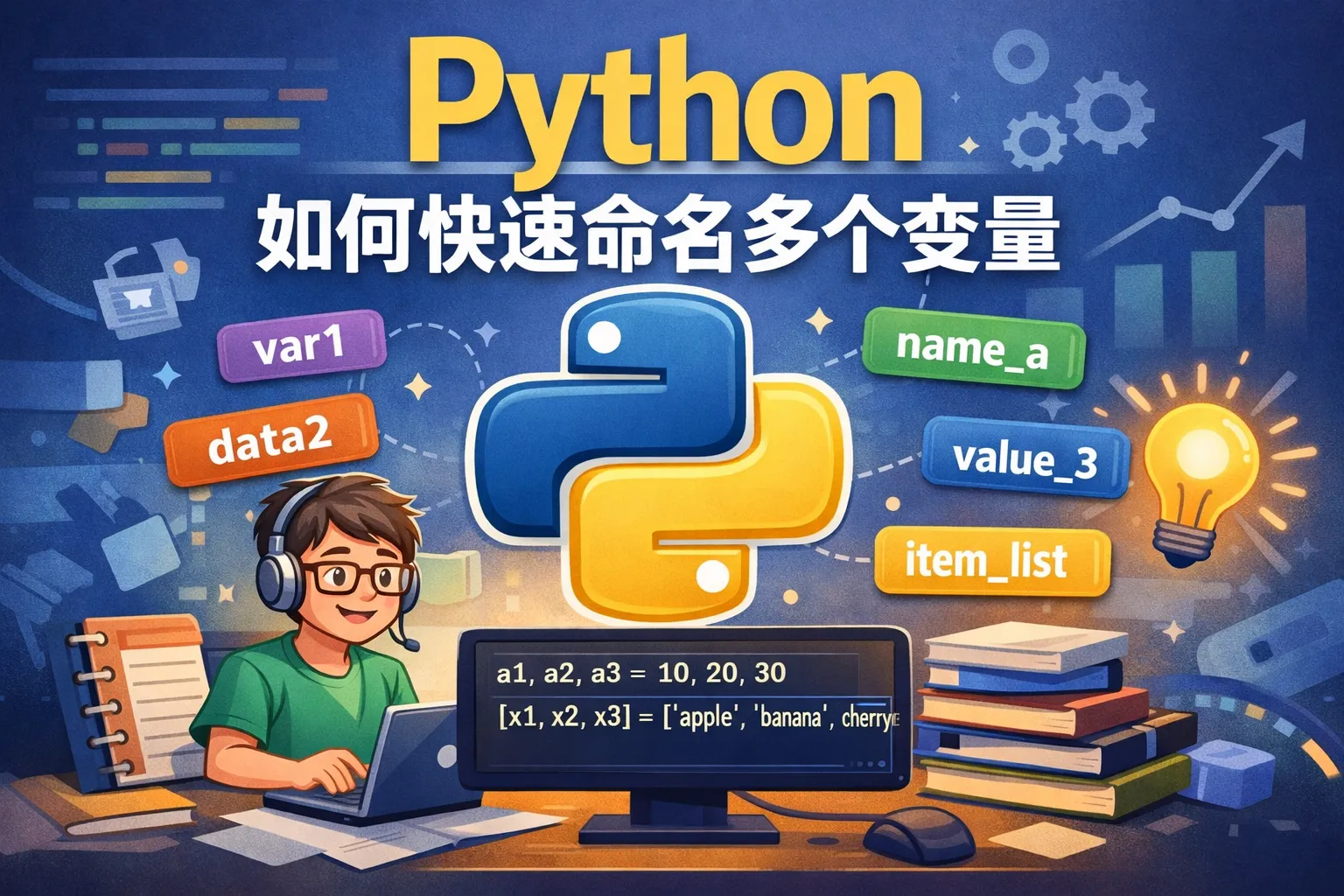 python如何快速命名多个变量