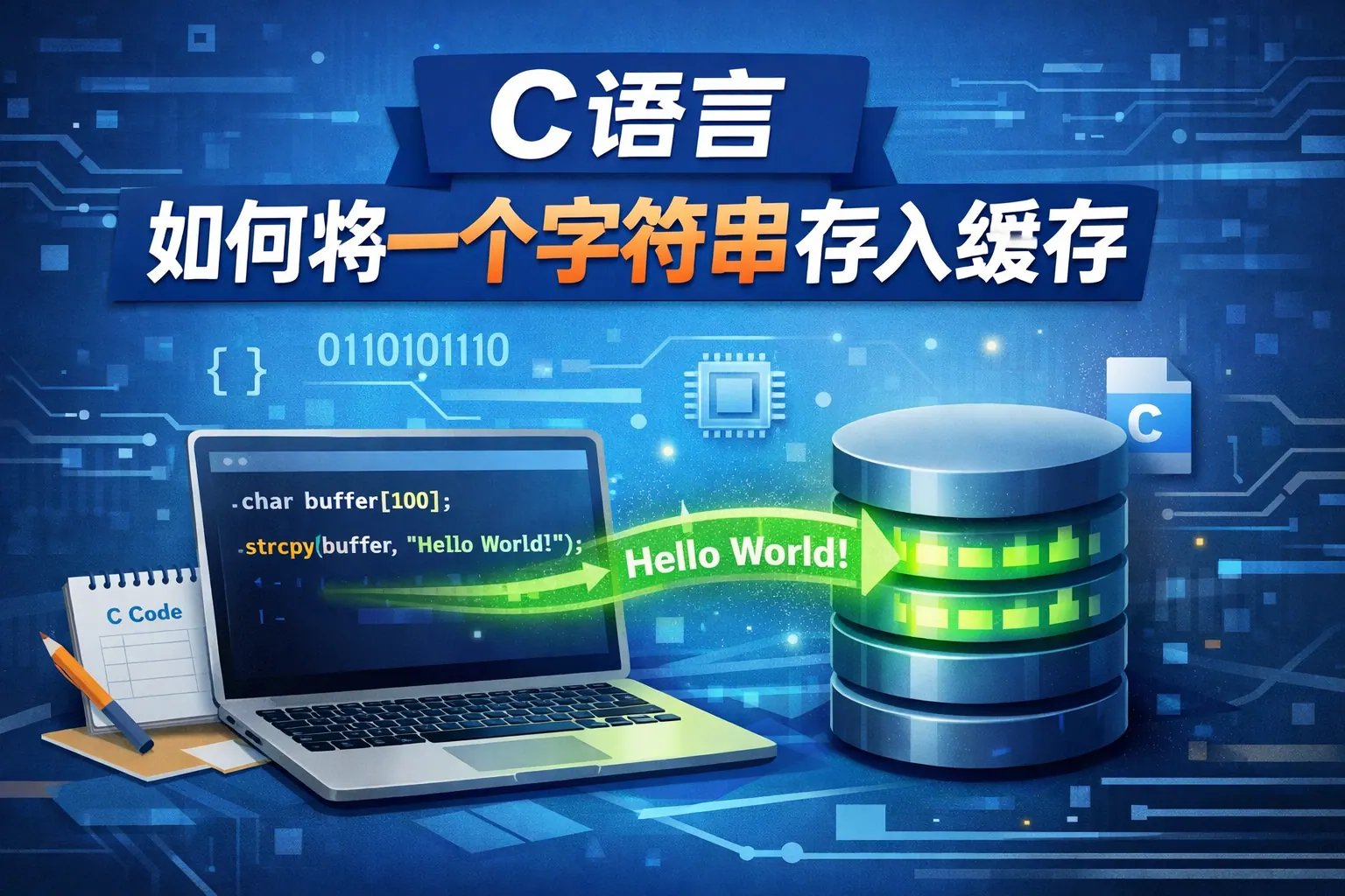c语言如何将一个字符串存入缓存