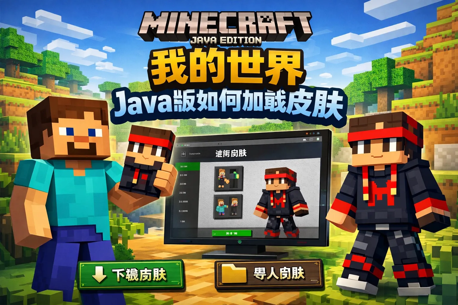 我的世界java版如何加载皮肤