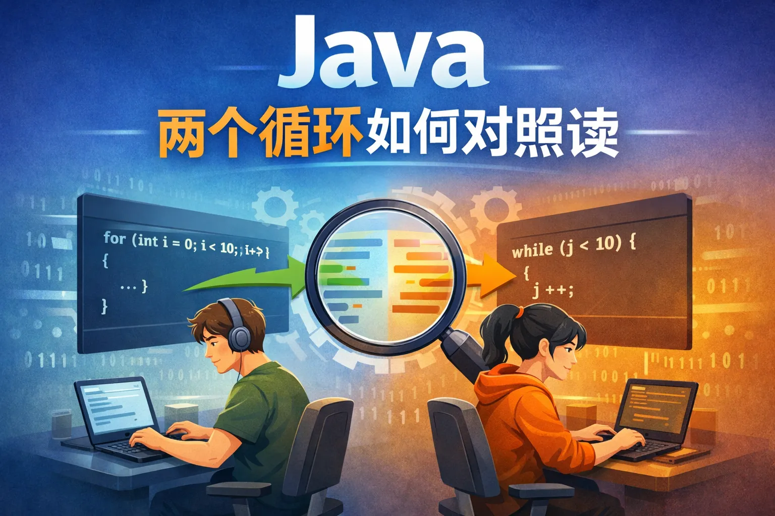 java两个循环如何对照读