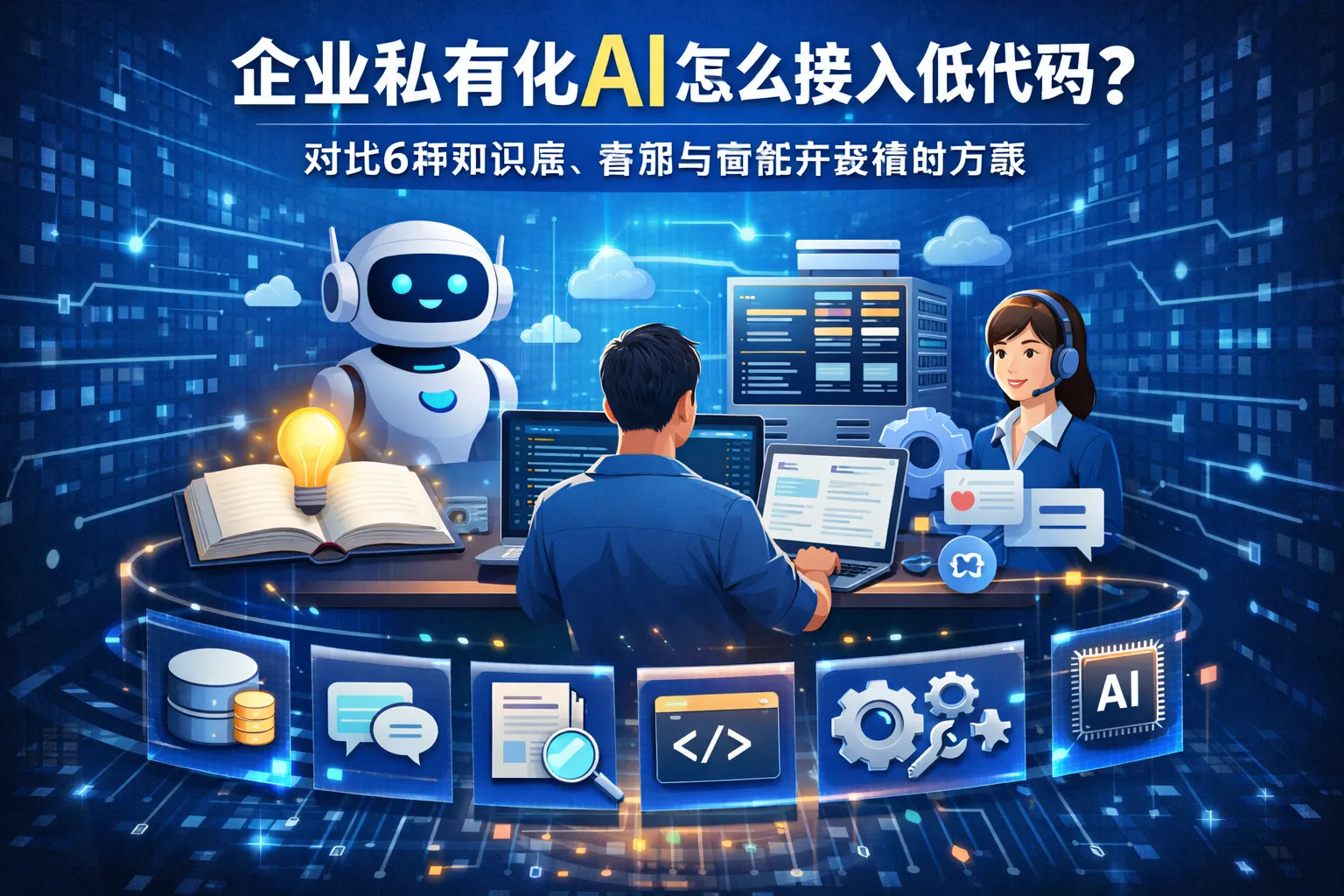企业私有化AI怎么接入低代码?对比6种知识库、客服与智能开发辅助方案
