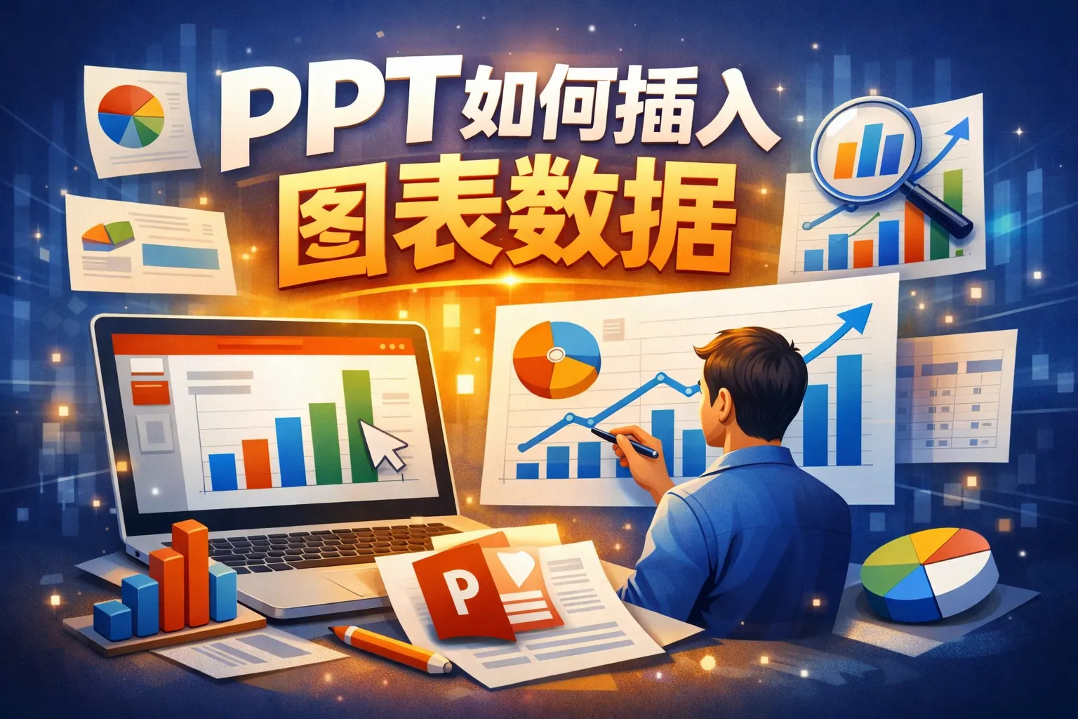 ppt如何插曲图表数据