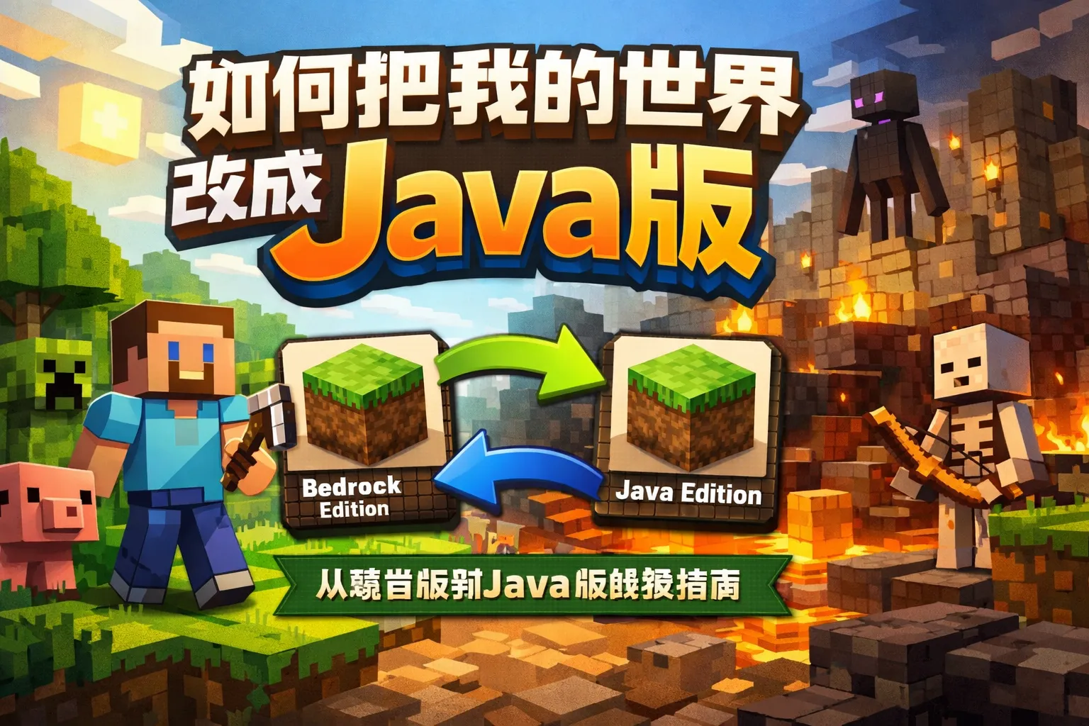 如何把我的世界改成java版