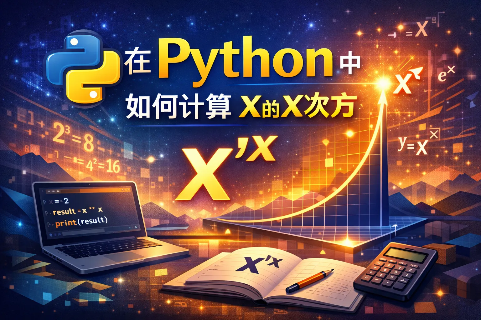 在python中如何计算x的x次方