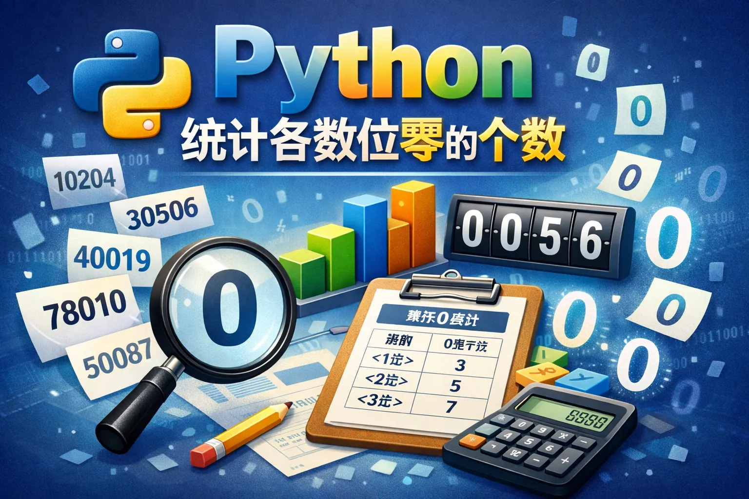 python统计各数位零的个数