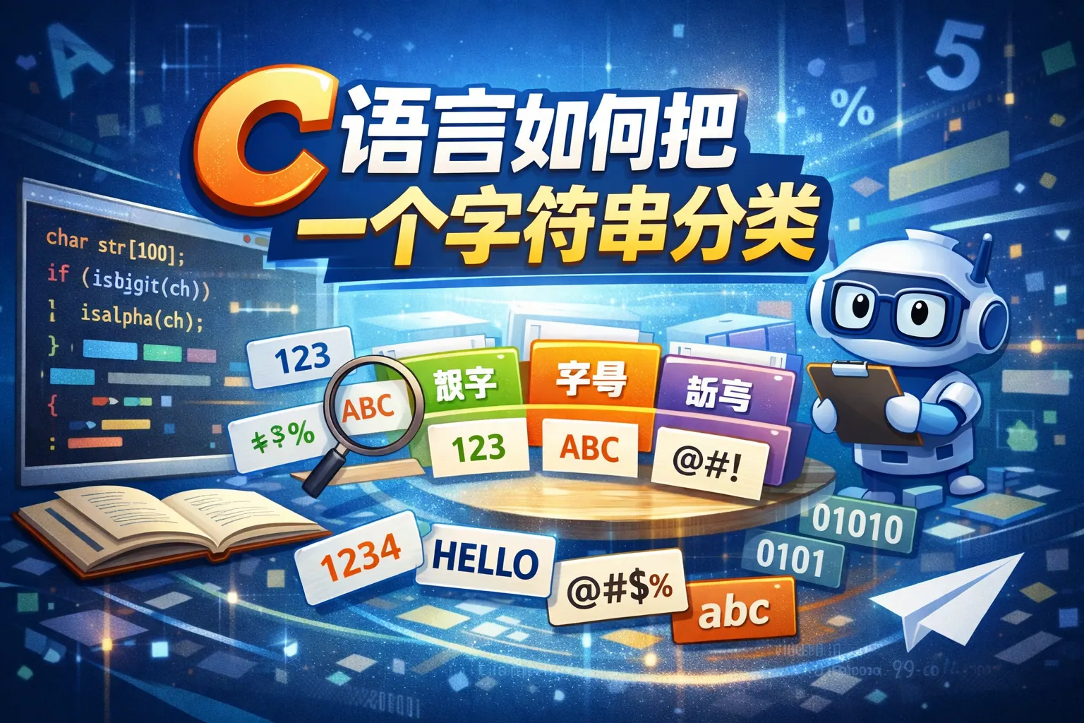 c语言如何把一个字符串分类