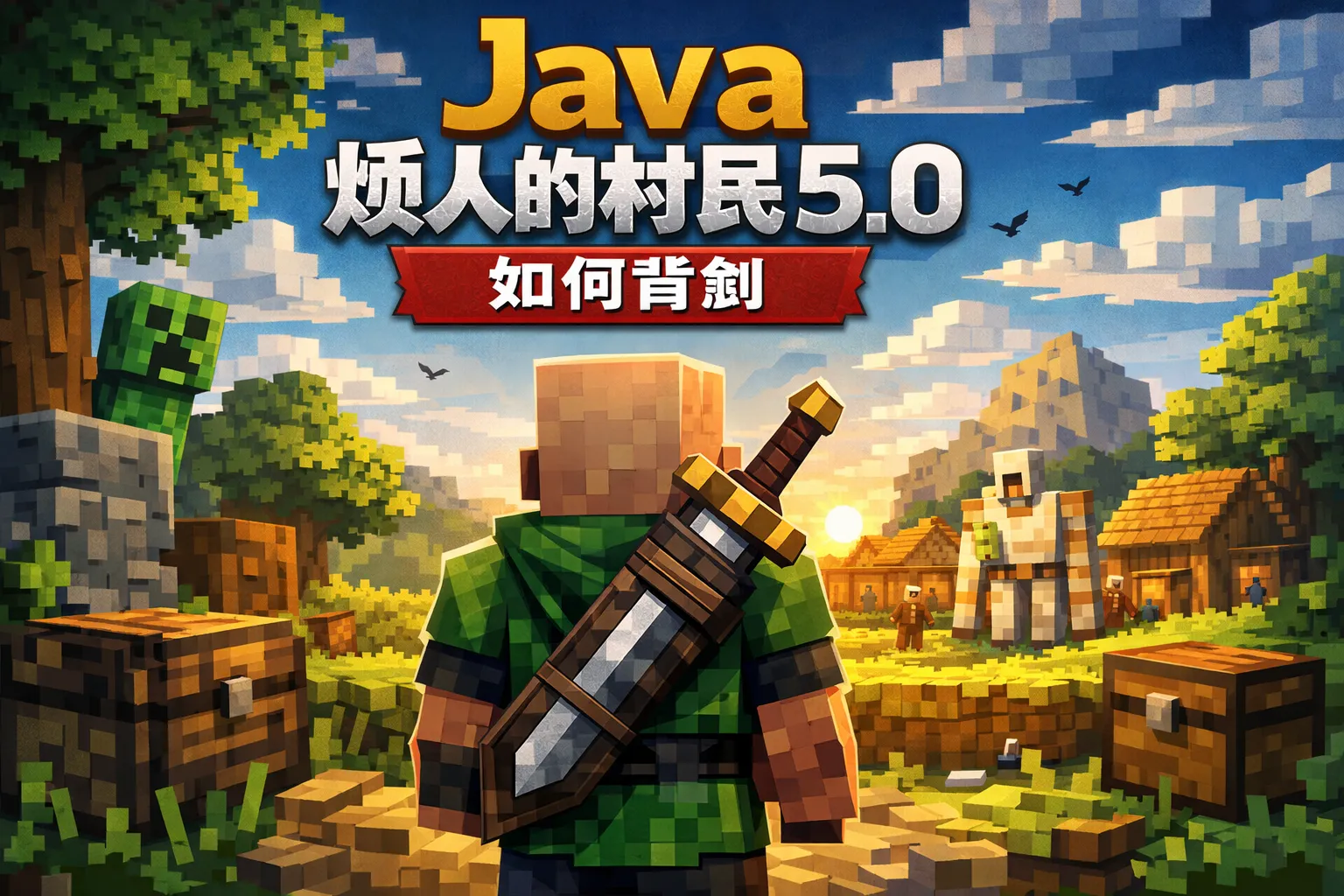 java烦人的村民5.0如何背剑