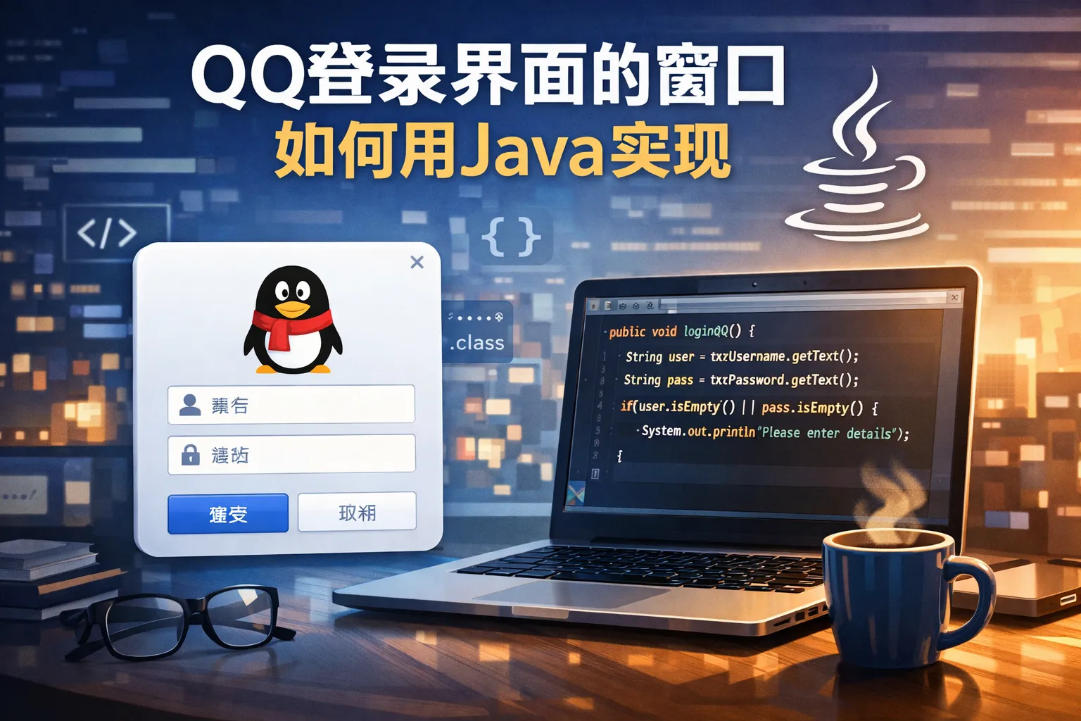 qq登录界面的窗口如何用java实现
