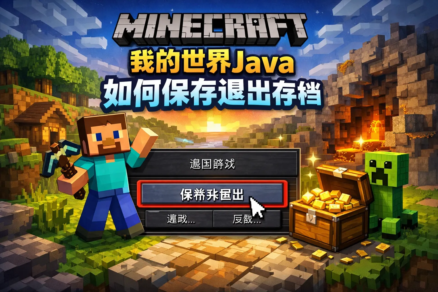 我的世界java如何保存退出存档