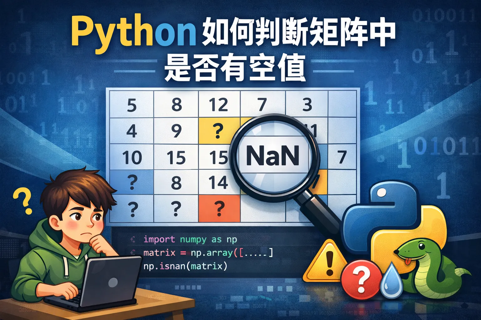 python 如何判断矩阵中是否有空值