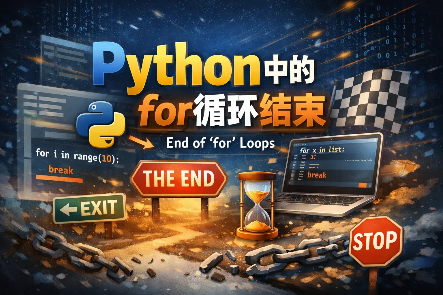 python中的for循环结束