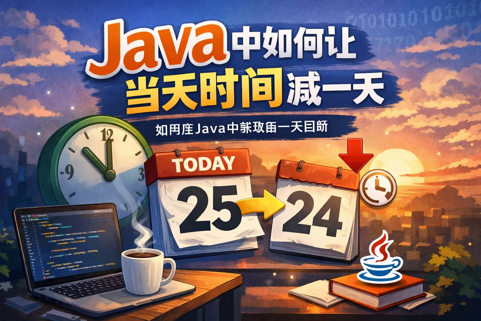 java中如何让当天时间减一天