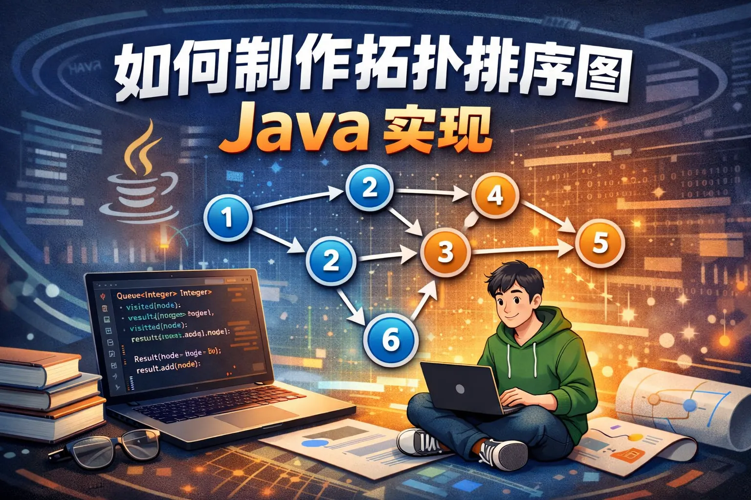 如何制作拓扑排序图java实现6