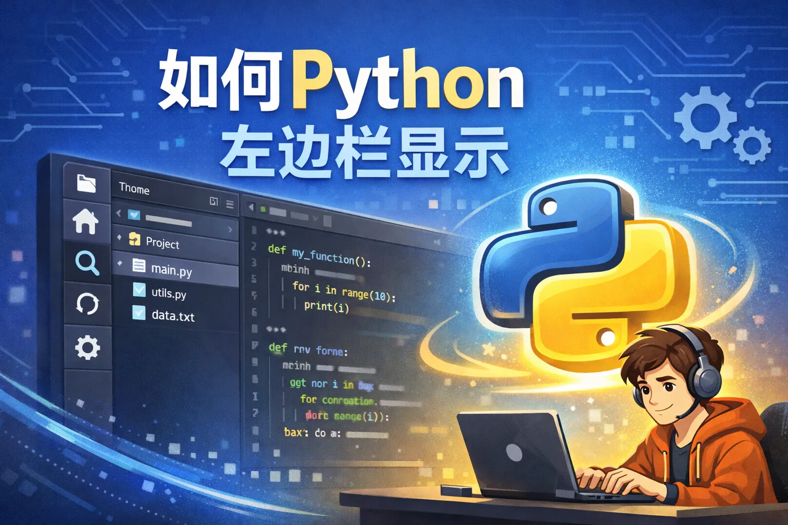 如何python左边栏显示
