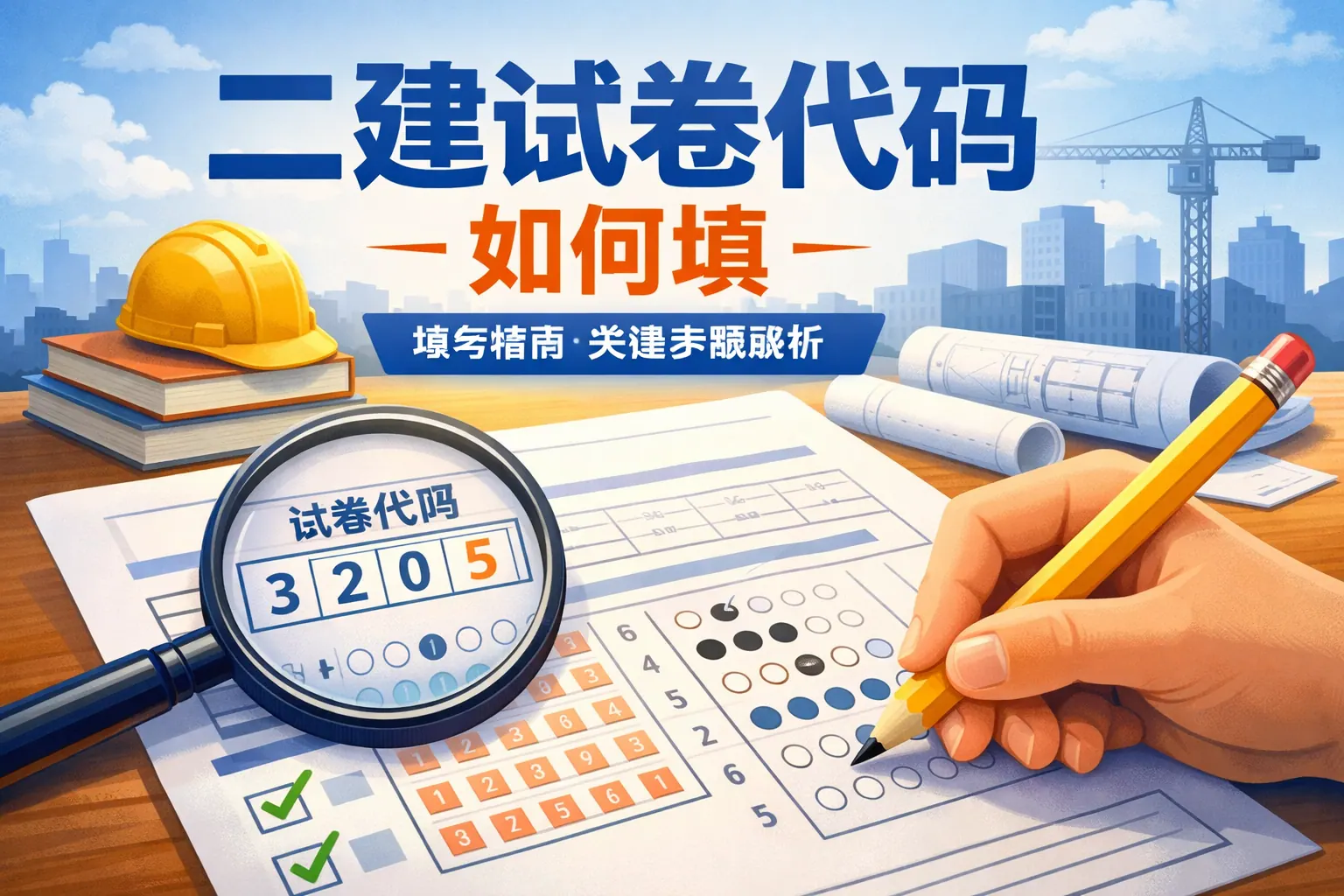 二建试卷代码如何填