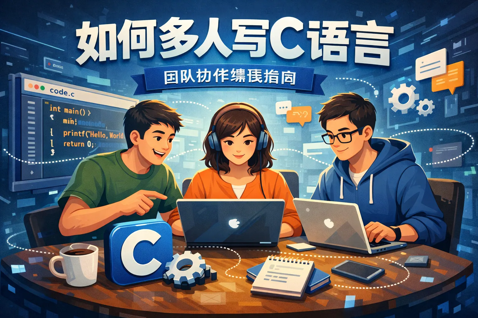 如何多人写c语言