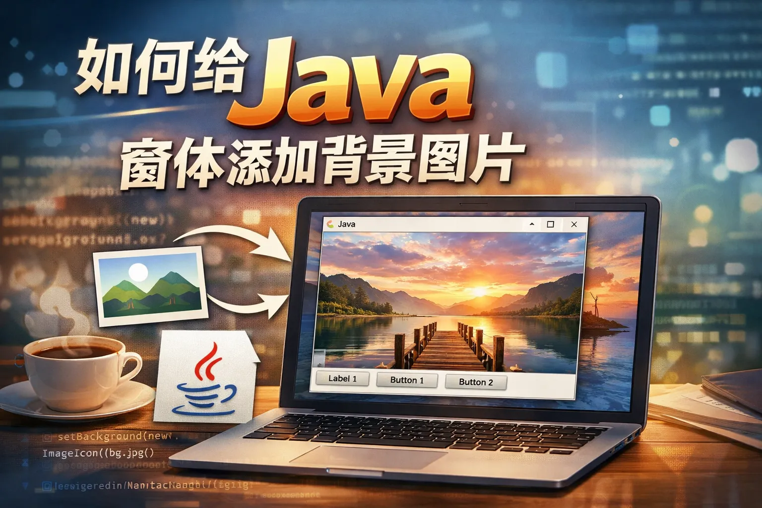 如何给java窗体添加背景图片