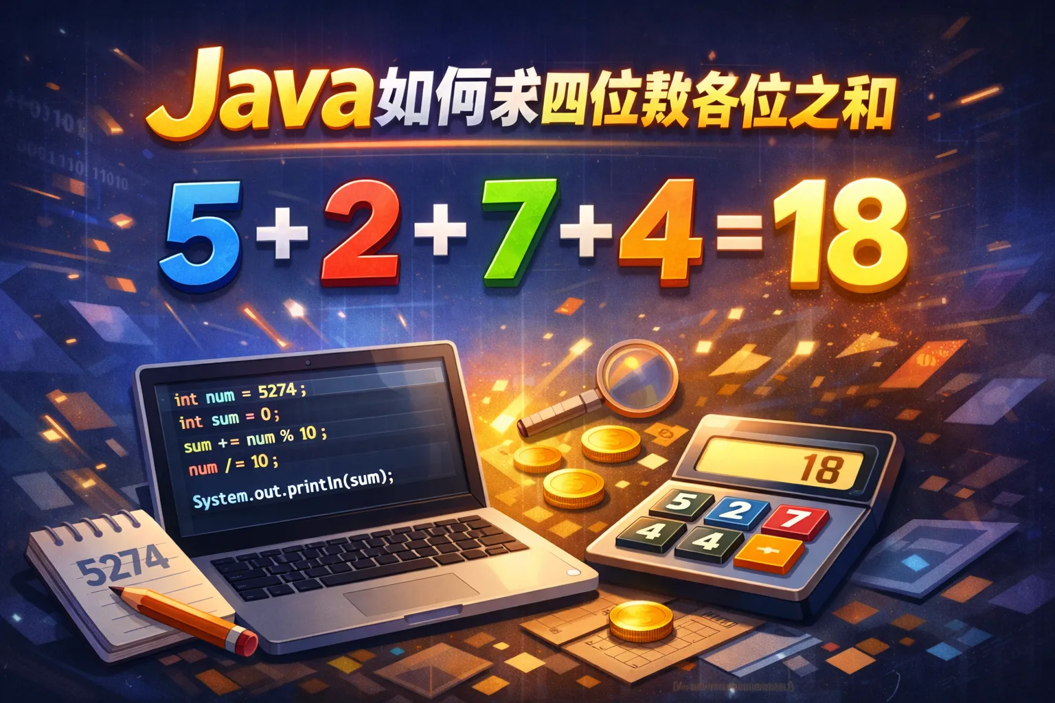 java如何求四位数各位之和