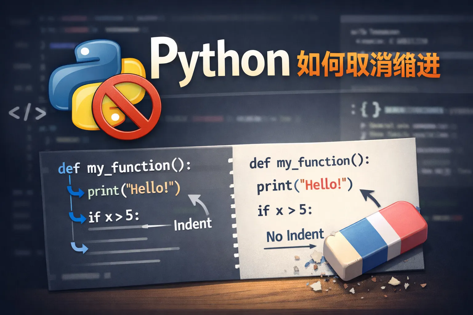 python 如何取消缩进