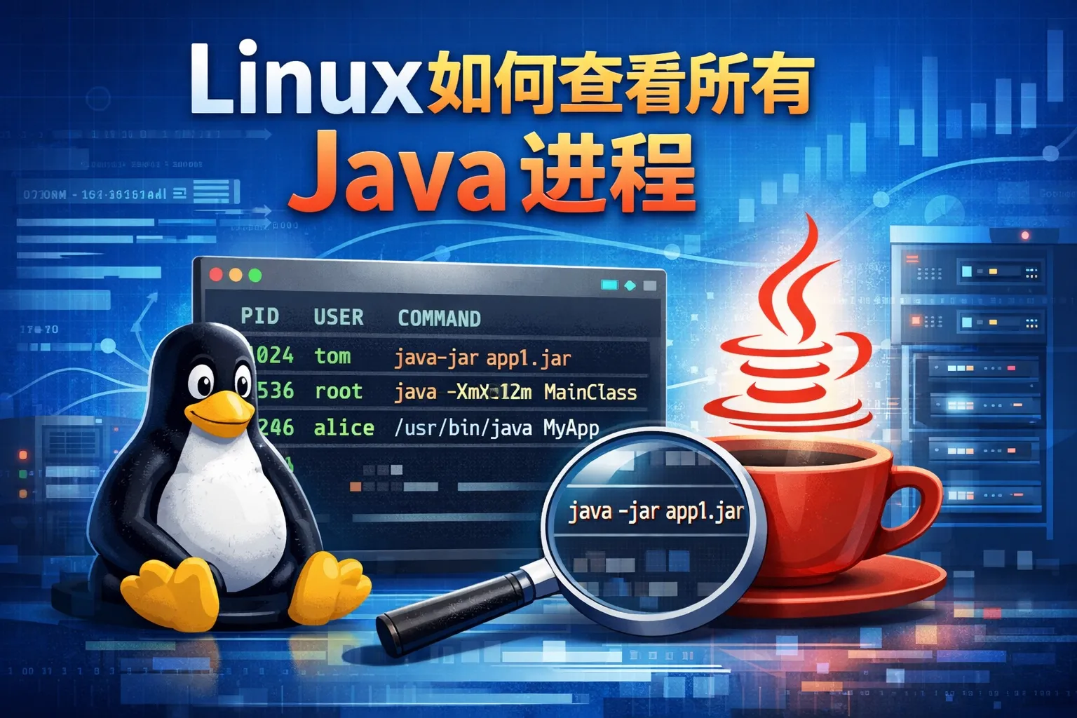linux如何查看所有java进程